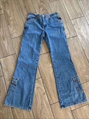 Vintage Y2K Billy Blues flare bootcut mid rise cargo pockets blue denim Jeans 7